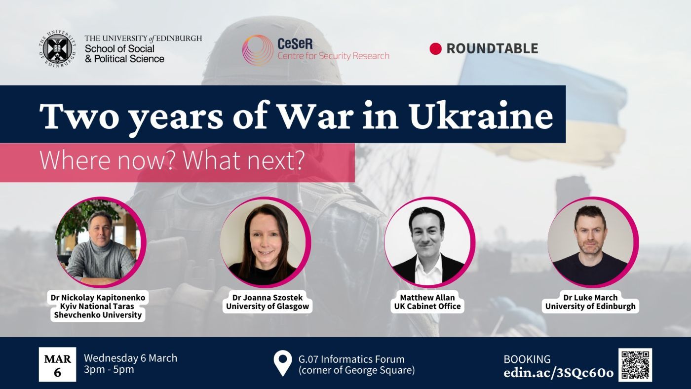 Graphic with named speakers and title