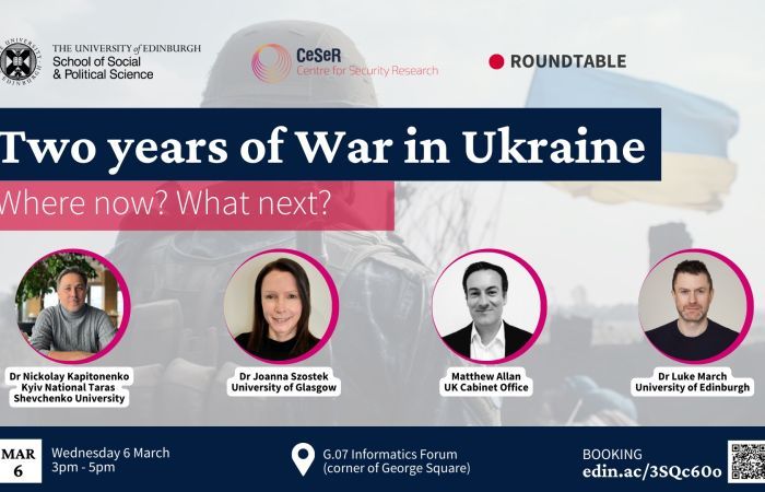 Graphic with named speakers and title